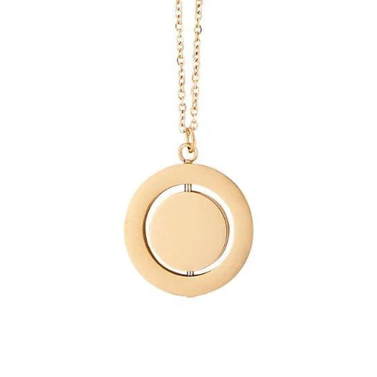 Everyday Gold Plated Spin Circle Necklace - FREE ENGRAVING