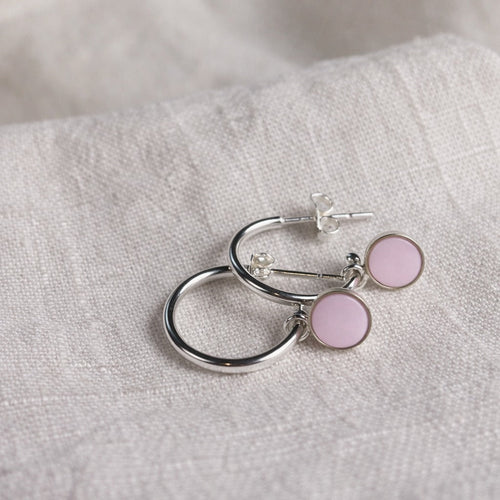 Signature Silver Hoop Drop Earrings