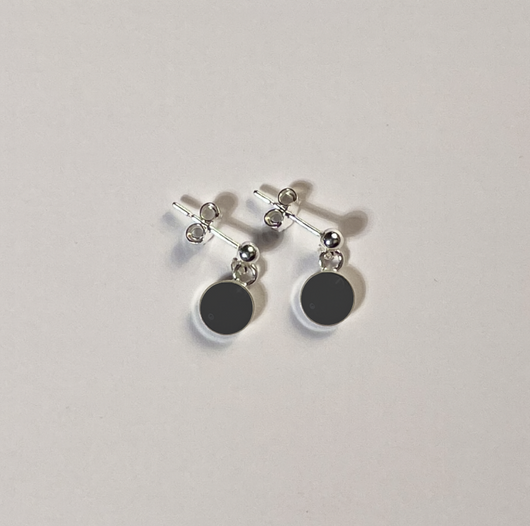 Signature Silver Stud Drop Earrings
