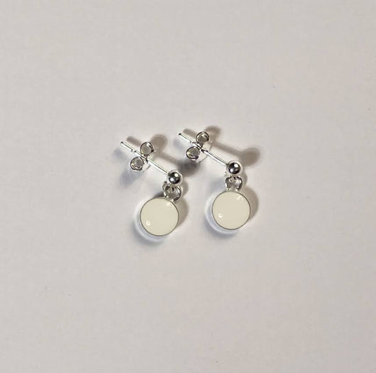 Signature Silver Stud Drop Earrings